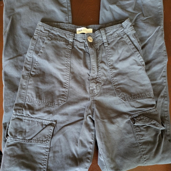 Zara Pants - Zara Charcoal Cargo Trousers